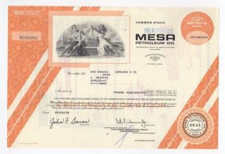 Mesa Petroleum Company Stock Certificate photo