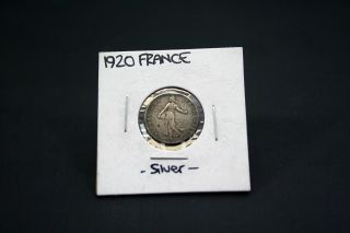 France French Francaise 50 Centimes 1920.  854 Silver photo