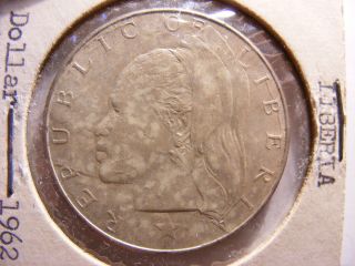 Liberia Silver Dollar,  1962,  Uncirculated photo