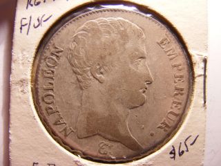 France 5 Francs,  1813 - A,  Fine,  /vf,  Km 694.  1 photo