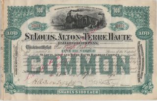1892 St.  Louis,  Alton And Terre Haute Railroad Company.  George Foster Peabody. photo