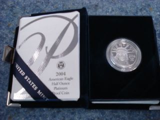 2004 - W 1/2 Oz Proof Platinum American Eagle (w/box &) photo