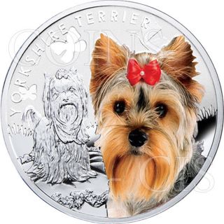 Niue 2014 1$ Mans Best Friends Dogs - Yorkshire Terrier Proof Silver Coin photo