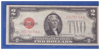1928 Series G $2 Two Dollar Bill Currency Legal Tender Money Red Seal Lota620 photo