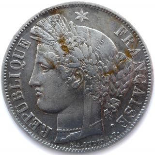 フランスのコイン、1849 年、パリ、5 フラン金属金ワーク ショップ セレス、グレード Vf, photo