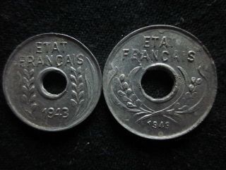Xd076 - Vietnam Indochine - Aluminum - 1 & 5 Cent 1943s - - photo