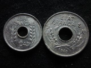 Xd066 - Vietnam Indochine - Aluminum - 1 & 5 Cent 1943s - - photo