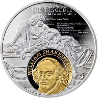 Cameroon 2016 500 Francs Cervantes And Shakespeare Proof Silver Coin photo