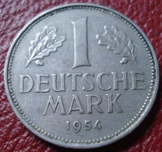 1954 - F Germany 1 Mark In Vf photo