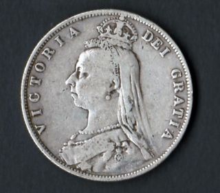Coin Great Britton 1887 Silver Half Crown photo