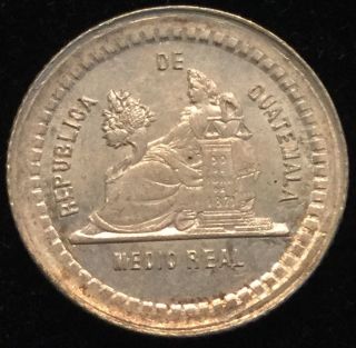 1880 1/2 Real Guatemala Silver photo