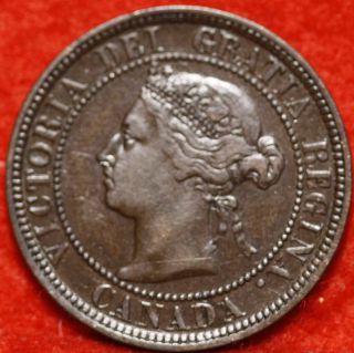 Uncirculated 1884 Canada One Cent Foreign Coin S/h photo