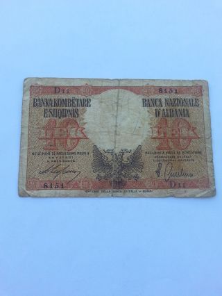 Albania Banknote 10 Lek 1939 photo