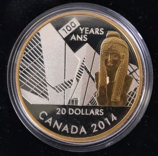 Canada 2014 100th Anniversary Royal Ontario Museum Silver $20 Proof W/ Box photo