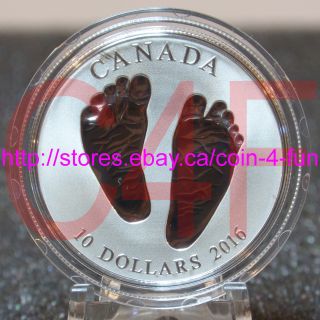 Canada Born In 2016 Welcome To The World $10 1/2 Oz Fine Silver Coin - Baby Feet photo