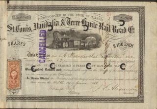 St Louis Vandalia Terre Haute Rail Road 1868 A.  Frankenthal & Bros,  C.  D Hoiles photo