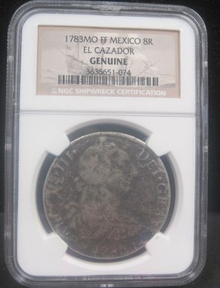 1783mo Ff Mexico 8r El Cazador - Ngc Shipwreck Coin - 074 photo