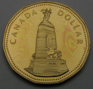 Canada 1 Dollar 1994 Proof - Aureate - War Memorial - Elizabeth Ii.  1912 photo