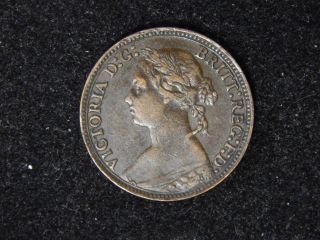1879 Great Britain Farthing - Young Victoria photo