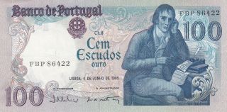 Portugal 100 Escudos 4.  6.  1985 Banknote Unc (pick 178e) photo