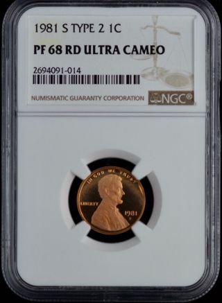 Ngc 1981 S Type 2 1c Lincoln Memorial One Cent Pf 68 Rd Proof Ultra Cameo Coin photo