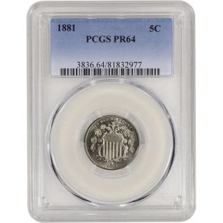 1881 Us Shield Nickel Proof 5c - Pcgs Pr64 - Pq photo