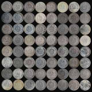 (1881 - 1967) 64 Silver Swiss 1/2 Francs Many Dates See Pictures photo
