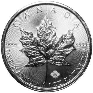 2016 $50 Platinum Canadian Maple Leaf.  9995 1 Oz Brilliant Uncirculated photo