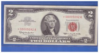 1963 Star Two Dollar Bills Real Bill Low Series A922 photo