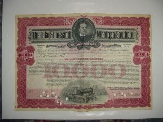 George M.  Cohan Lake Shore & Michigan Southern Railway Bond Stock Certificate photo