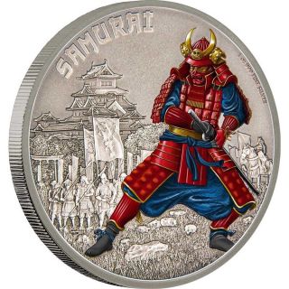 Warriors Of History - Samurai - 2016 1 Oz Fine Silver Coin - Niue photo