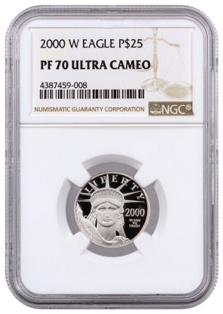 2000 - W $25 1/4 Oz American Platinum Eagle Ngc Pf70 Uc Sku16397 photo