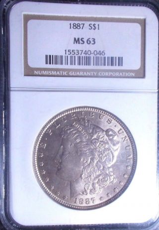1887 - Ngc - Ms63 - Morgan Silver Dollar - Tremendous Eye Appeal - No Surface Marks - Vam - 14 photo