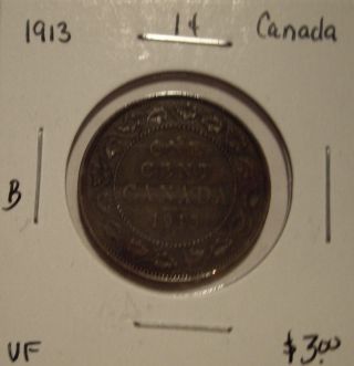 B Canada George V 1913 Large Cent - Vf photo