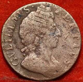 1696 Great Britain Farthing Foreign Coin S/h photo