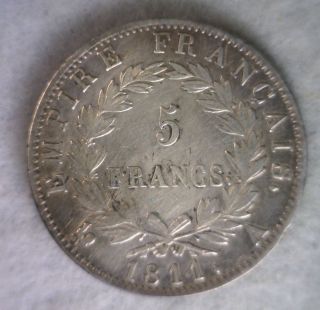 France 5 Francs 1811 A Very Fine Silver Coin (stock 0204) photo