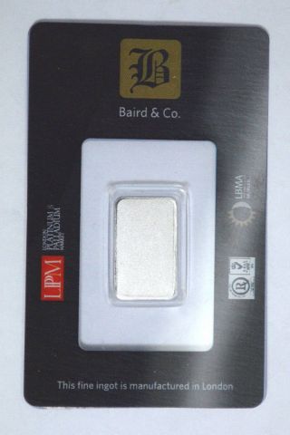 1/10 Oz Platinum Baird & Co Bar.  9995 Pure 3.  11 Grams photo