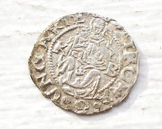 Silver Medieval 1550 - Kb Hungary Denar Ferdinand I Madonna & Child Msb 50 photo