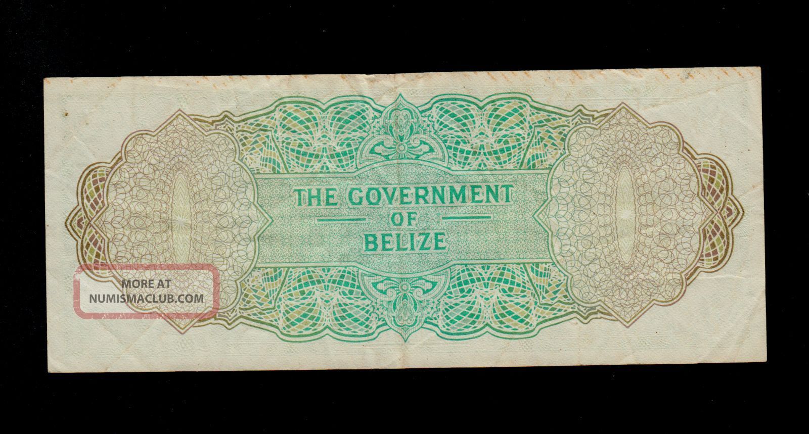 Belize 1 Dollar 1976 A3 Pick 33c Vf Banknote paraguay-specimen-one-1-peso-1886-99c