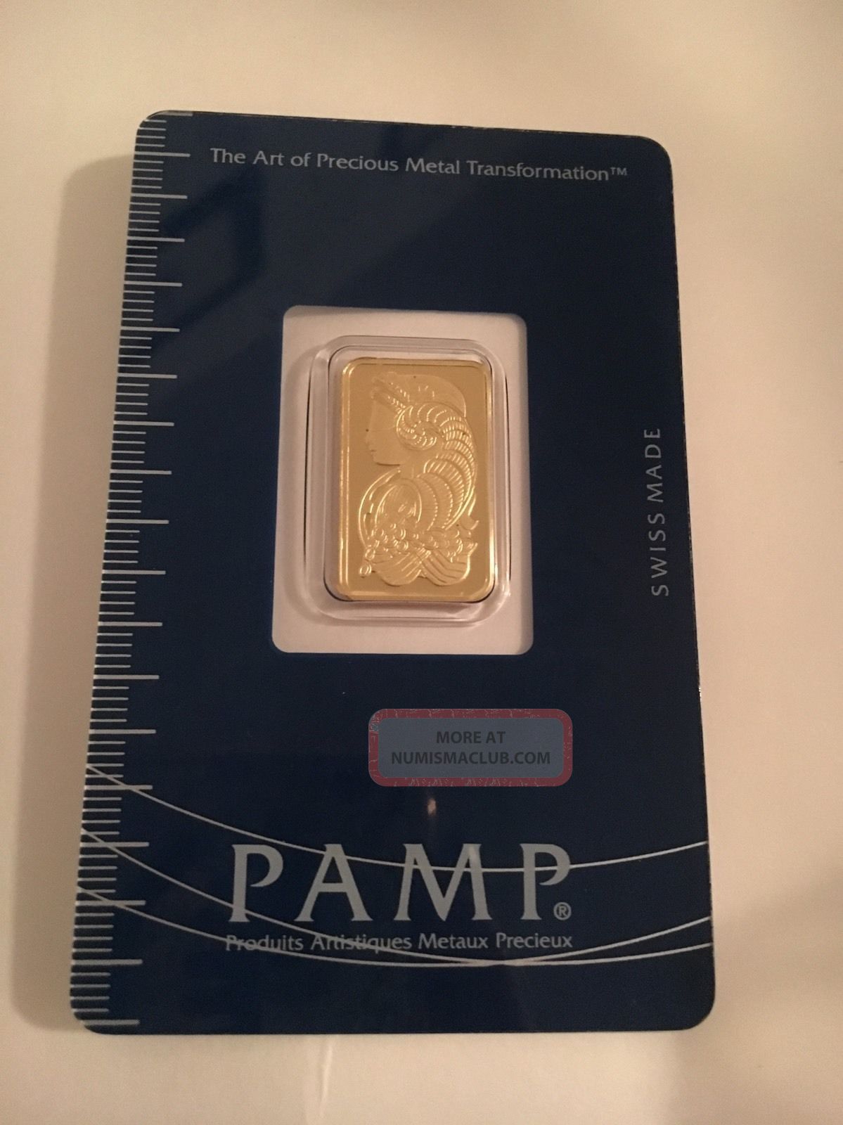 Pamp Suisse Swiss Gold Bar 5 Grams 999. 9 Fine Certified Essayeur ...
