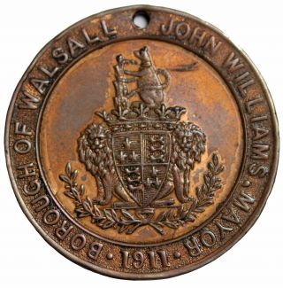 1911 George V Coronation Medal John Williams Mayor Walsall Borough Great Britain photo