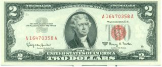 Us Federal Reserve Series 1953 A 2 Dollars.  Banknote photo