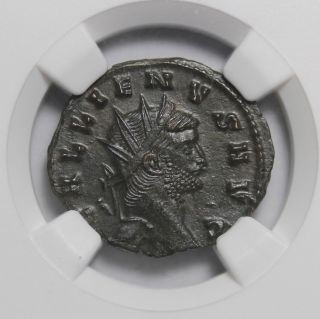 Gallienus 253 - 268 Ad Ae Double - Denarius Ngc State Ancient Coin Roman Goat photo