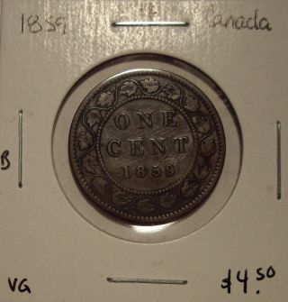 B Canada Victoria 1859 Large Cent - Vg photo