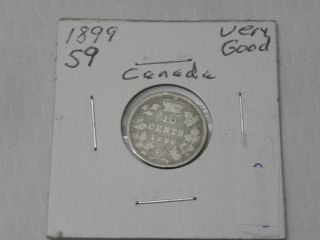 1899 Small 9 Canada Ten Cent Silver Very Good.  925 Silver photo