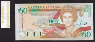 [bl] East Caribbean,  St.  Lucia,  50 Dollars,  Nd (1994),  P34l,  Unc, photo