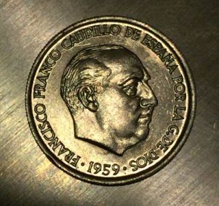 Spain 1959 10 Centimos Only Year Ever Minted Francisco Franco photo