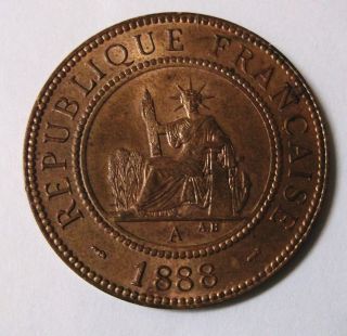 1888 A French Indo China Bronze Large Penny Asia photo