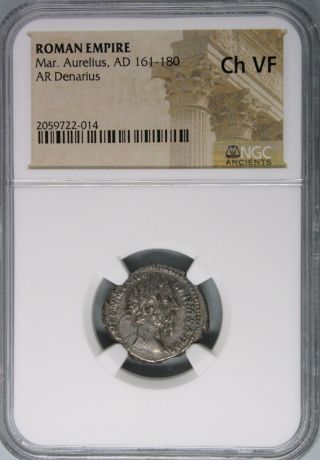 Ek // Roman Empire : Marcus Aurelius Ad 161 - 180 Ar Denarius Ngc Vf photo