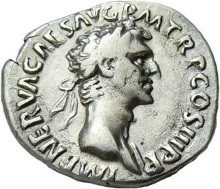 Nerva Ar Denarius / Fortuna.  Authentic Ancient Roman Silver Coin photo